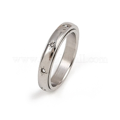 304 Stainless Steel Rhinestone Rotating Finger Rings&nbsp;RJEW-A074-01C-P