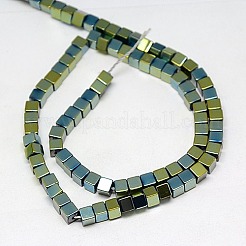 Electroplate Non-magnetic Synthetic Hematite Beads Strands&nbsp;G-J170A-4x4mm-05
