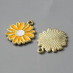 Light Gold Plated Alloy Enamel Pendants&nbsp;ENAM-WH0001-36LG-02