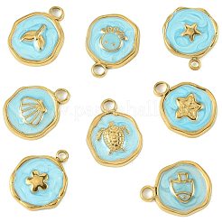 8Pcs 8 Styles Marine Animal 304 Stainless Steel Pendants&nbsp;STAS-FS0002-13