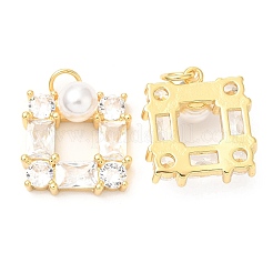 Rack Plating Brass Micro Pave Cubic Zirconia Pendants&nbsp;KK-A185-27G