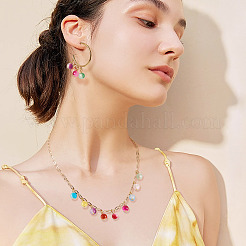 90Pcs 15 Colors Glass Pendants&nbsp;PALLOY-TAC0290