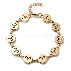 12 Constellations 304 Stainless Steel Link Chain Bracelets&nbsp;BJEW-I239-01G-06