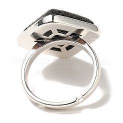 Natural Lava Rock Adjustable Rings&nbsp;RJEW-H240-01S-14
