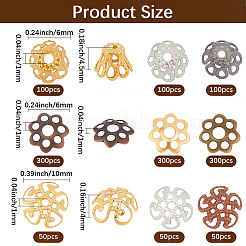 1350Pcs 9 Styles Iron Bead Caps&nbsp;IFIN-PA0001-08
