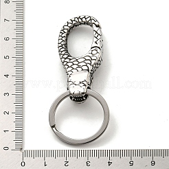 Tibetan Style 316 Surgical Stainless Steel Fittings with 304 Stainless Steel Key Ring&nbsp;FIND-Q101-09AS-04