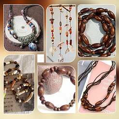 480Pcs 4 Styles Retro Wooden Beads&nbsp;WOOD-PH0003-63