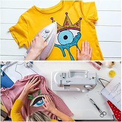 2Pcs 2 Style Iron on/Sew on Sequin Cloth Patches&nbsp;PATC-CA0001-07