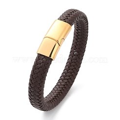 Braided Microfiber Leather Cord Bracelets for Women Men&nbsp;BJEW-D304-05G-01