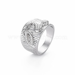 Snake Pattern Rack Plating Alloy Wide Band Rings&nbsp;RJEW-Q163-032B-RS