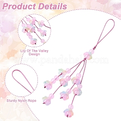 5Pcs 5 Colors Transparent Glass Bead Pendant Decorations&nbsp;HJEW-YW00462