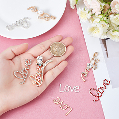 16Pcs 8 Style Alloy Rhinestone Cabochons&nbsp;AJEW-PH0003-21