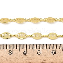 Oval with Hollow Heart Brass Link Chain Necklaces for Women&nbsp;NJEW-K271-06G