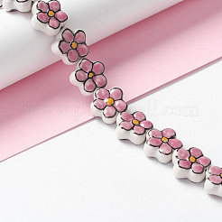 Handmade Porcelain Flower Beads Strands&nbsp;PORC-F003-01F