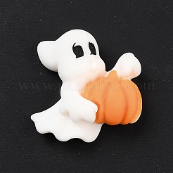 Ghost with Pumpkin Opaque Resin Cabochons&nbsp;RESI-F031-09