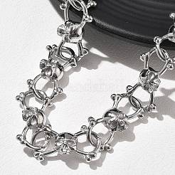304 Stainless Steel Skull Link Chain Necklaces for Women Men&nbsp;NJEW-A043-03P