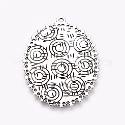 Tibetan Style Alloy Big Pendant Cabochon Settings&nbsp;PALLOY-J577-25AS-NF