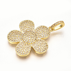 Brass Micro Pave Cubic Zirconia Pendants&nbsp;ZIRC-T004-17G