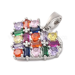 Brass Micro Pave Cubic Zirconia Pendants&nbsp;KK-A232-03P