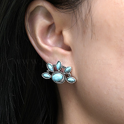 Bohemian Fan Alloy & Resin Stud Earrings&nbsp;FS-WG87654-01