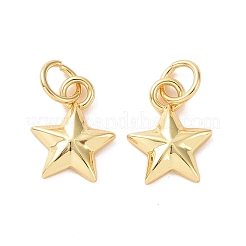 Star Brass Pendant Rhinestone Settings&nbsp;KK-G435-20G