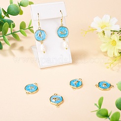 4Pcs Ocean Brass Enamel Links Connector Charms&nbsp;KK-TADJ0001-31A