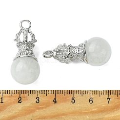 Natural Quartz Crystal Round Pendants&nbsp;G-C114-04P-18