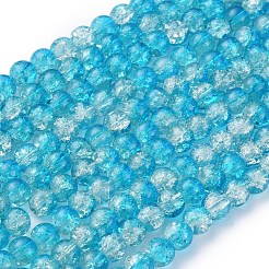 Baking Paint Crackle Glass Beads Strands&nbsp;X-CCG-S001-8mm-06