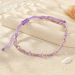 Glass & Brass Beads Braided Bead Bracelets&nbsp;LS-ZQ2730