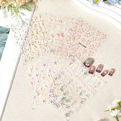 5Pcs 5 Styles Flower Pattern Self Adhesive PET Nail Art Stickers Decals&nbsp;MRMJ-SP0001-24