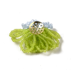 Glass Beads Braided Flower Cabochons&nbsp;GLAA-F120-01A