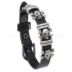 Alloy Skull Rivets Bracelet&nbsp;BJEW-C037-04A