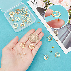 30Pcs 201 Stainless Steel Stud Earring Findings&nbsp;STAS-BBC0001-68