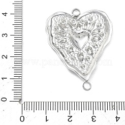 304 Stainless Steel Textured Heart Links Connector Charms&nbsp;STAS-F340-05P