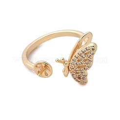 Butterfly Brass Micro Pave Cubic Zirconia Cuff Ring Setting&nbsp;LS-KK-A244-01E-G