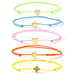 5Pcs Polyester Adjustable String Bracelet Set&nbsp;TN0699