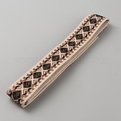 50 Yards Ethnic Style Polyester Rhombus Ribbon&nbsp;OCOR-WH0085-15C