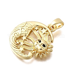 Brass Micro Pave Cubic Zirconia Pendants&nbsp;KK-P336-06G