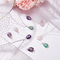 12 Pcs 3 Styles Natural Mixed Stone Pendants&nbsp;FIND-DC0001-48