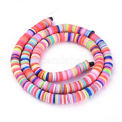 Flat Round Handmade Polymer Clay Beads&nbsp;CLAY-R067-6.0mm-M1