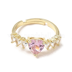 Brass Pave Cubic Zirconia Cuff Open Rings&nbsp;CU-CBA5C10-02G