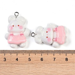 Rabbit Resin Pendants&nbsp;RESI-U004-02B