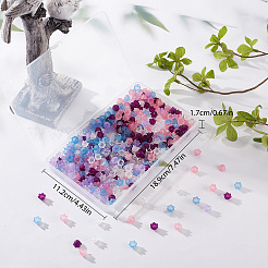 600Pcs 6 Colors Transparent Acrylic Beads & Bead Caps&nbsp;TACR-SC0001-16