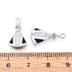 Prussian Blue Alloy Enamel Pendants&nbsp;PALLOY-T092-14P
