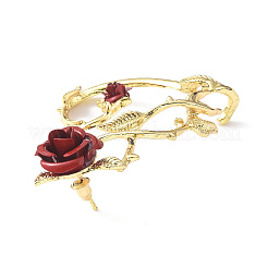 Alloy Rose Flower Stud Earrings&nbsp;EJEW-C058-01LG