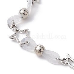 Alloy & Silicone Link Chain Bracelets&nbsp;BJEW-JB09984-01