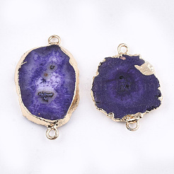 Electroplate Natural Druzy Agate Links connectors&nbsp;G-T112-07D