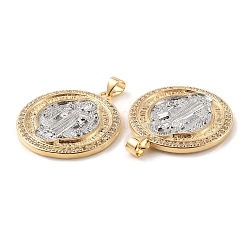 Rack Plating Brass Micro Pave Cubic Zirconia Pendants&nbsp;KK-C021-10G-01