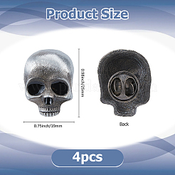 4Pcs Skull Alloy Brooches&nbsp;AJEW-FH0005-58A