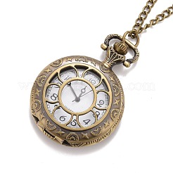 Retro Alloy Openable Quartz Pocket Watch Pendant Necklace&nbsp;WACH-M126-M01